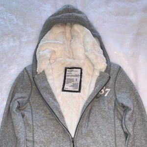 Faux Fur Aeropostale Zip Up Hoodie Super Soft Warm